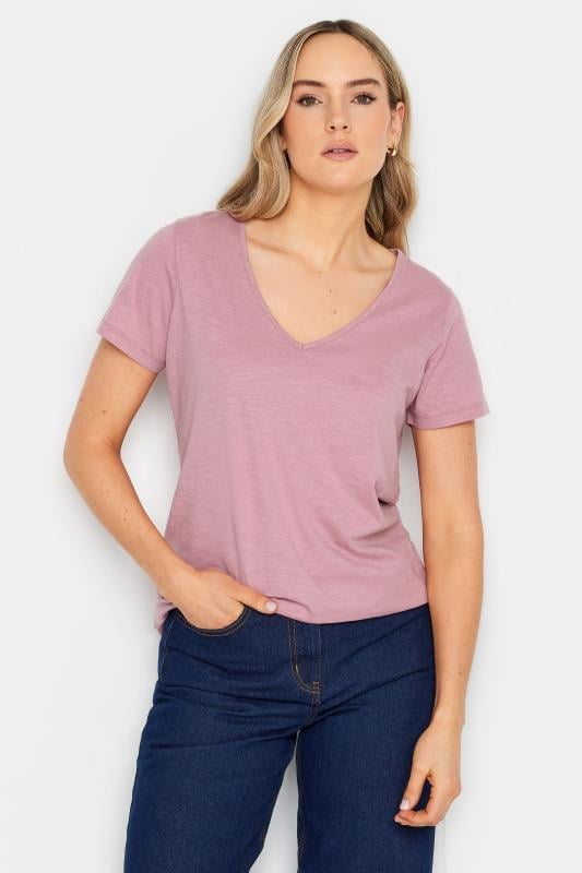 LTS Tall Womens Blush Pink V-Neck T-Shirt | Long Tall Sally 1