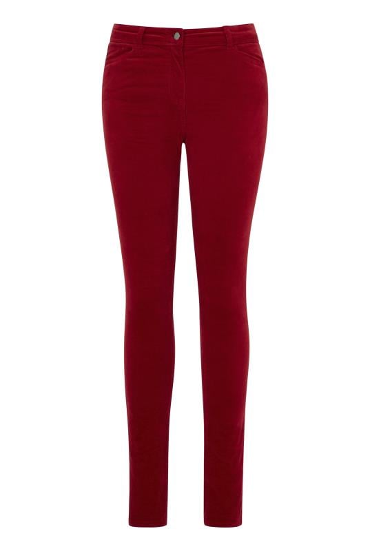 Red Velveteen Skinny Trouser | Long Tall Sally