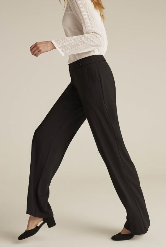 Black Crepe Wide Leg Trousers | Long Tall Sally