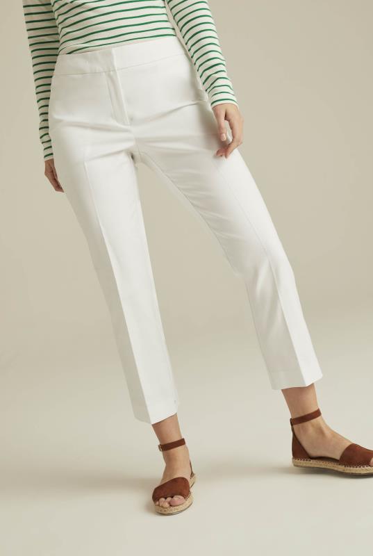 Tall Trousers White Cotton Crop