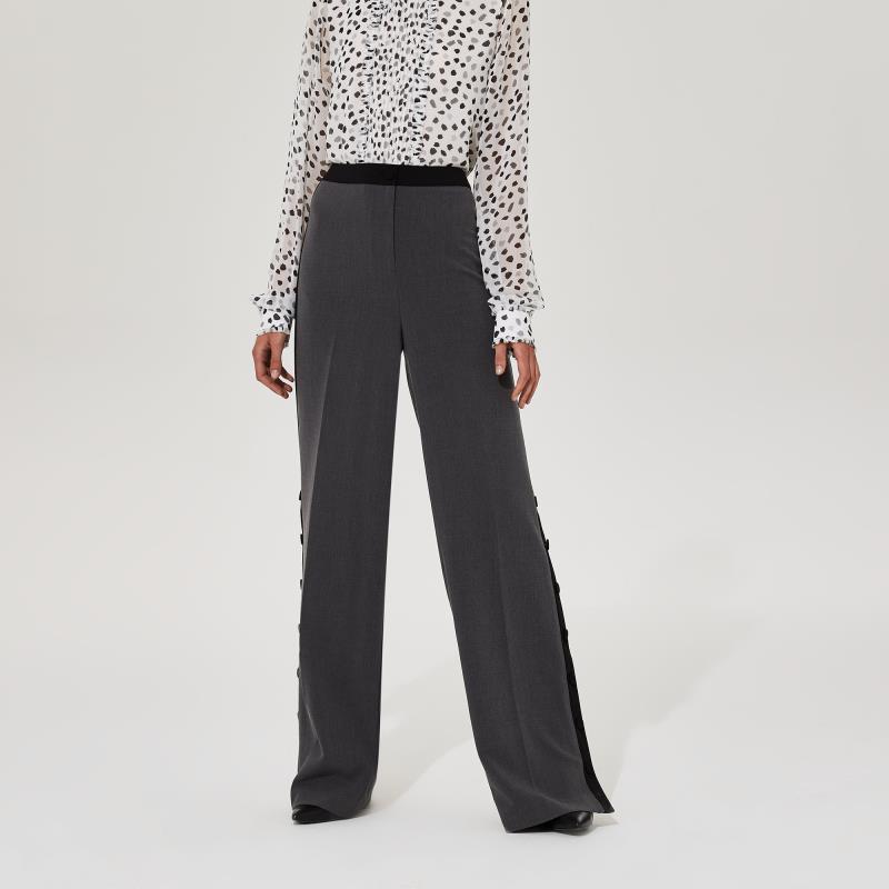 Karl Lagerfeld Paris Flare Leg Button Trouser | Long Tall Sally