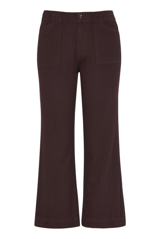 Cotton Twill Kick Flare Cropped Trouser | Long Tall Sally