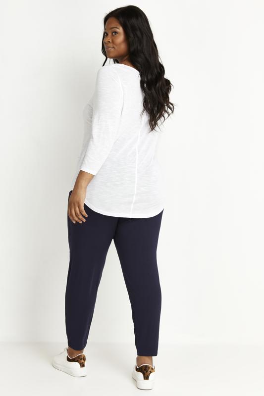 Plus Size Jersey Tapered Trouser Navy 4