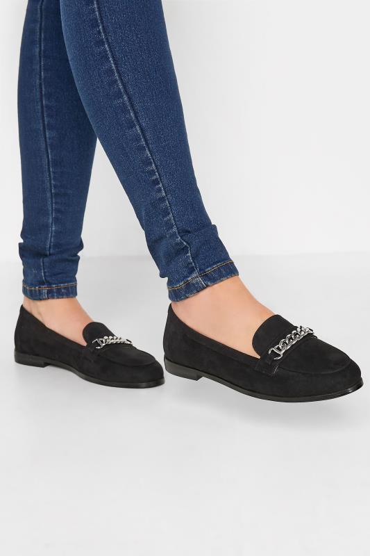 Großen Größen  LTS Black Chain Loafers In Standard D Fit