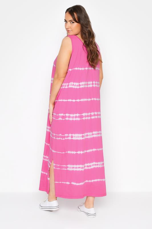 Plus Size Pink Tie Dye Maxi Dress | Yours Clothing 3