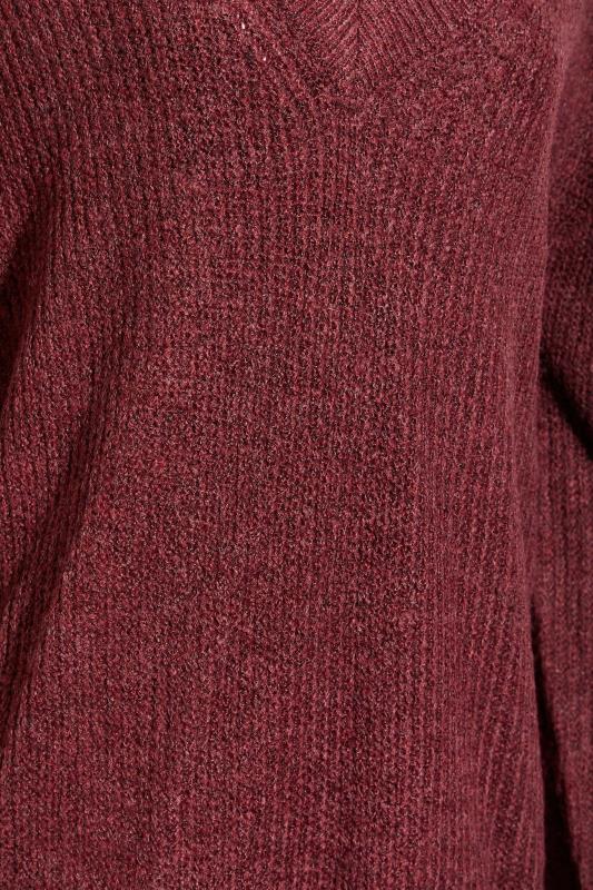 LTS Tall Burgundy Red V-Neck Knitted Tunic Top 5