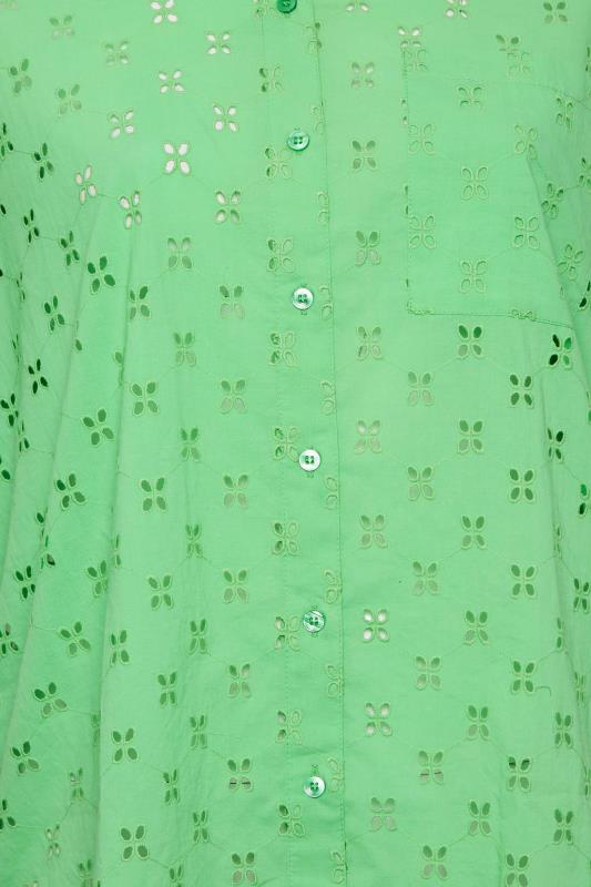LIMITED COLLECTION Curve Green Broderie Anglaise Shirt | Yours Clothing 7