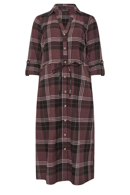 M&Co Brown Check Cotton Shirt Dress | M&Co 5