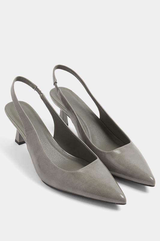  Grey Pointed Toe Heels In Wide E Fit