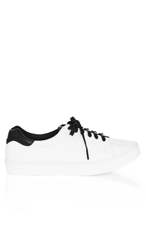 Evans White & Black WIDE FIT Trainers 8