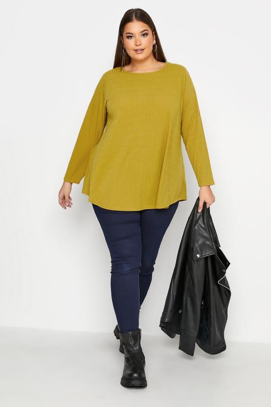 LIMITED COLLECTION Mustard Yellow Ribbed Top_B.jpg