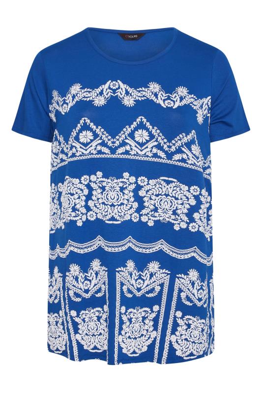 Curve Cobalt Blue Aztec Detail T-Shirt 6