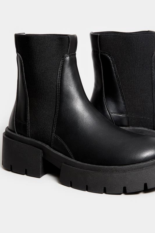 LIMITED COLLECTION Black Chunky Chelsea Ankle Boots In Wide E Fit 5