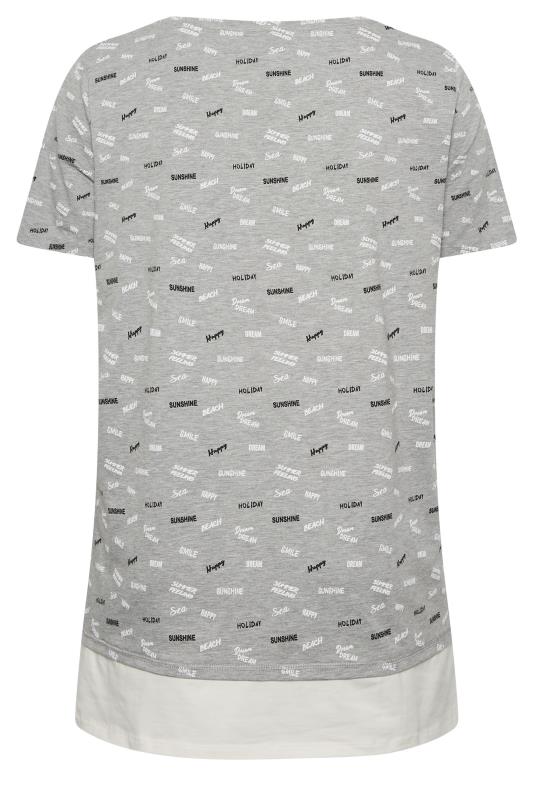 YOURS Plus Size Grey Summer Slogan Print Top | Yours Clothing 7
