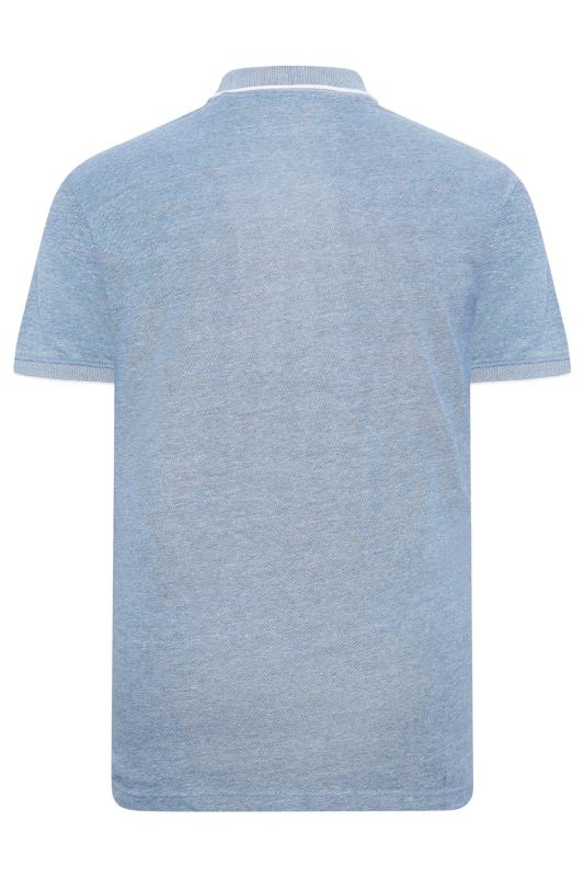 BadRhino Big & Tall Blue Birdseye Polo Shirt | BadRhino 4