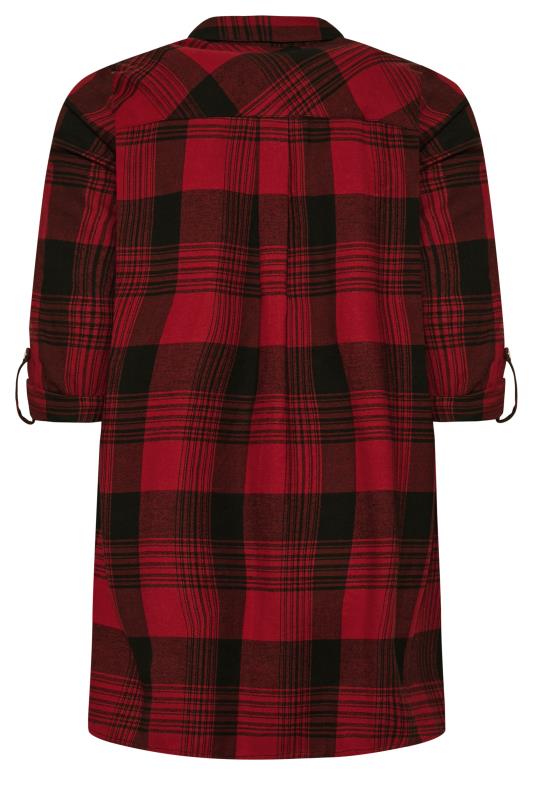 Plus Size Red Check Boyfriend Shirt | Yours Clothing 7