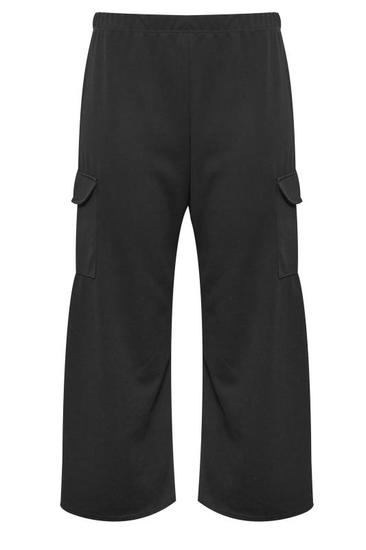 YOURS Plus Size Black Cargo Pocket Wide Leg Trousers | Yours Clothing 6