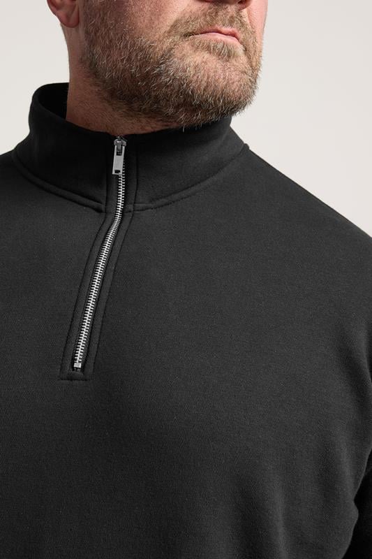 BadRhino Big & Tall Black Quarter Zip Sweatshirt | BadRhino 5