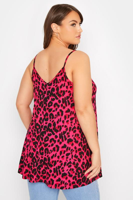 LIMITED COLLECTION Curve Pink Leopard Print Strappy Cami Top 3