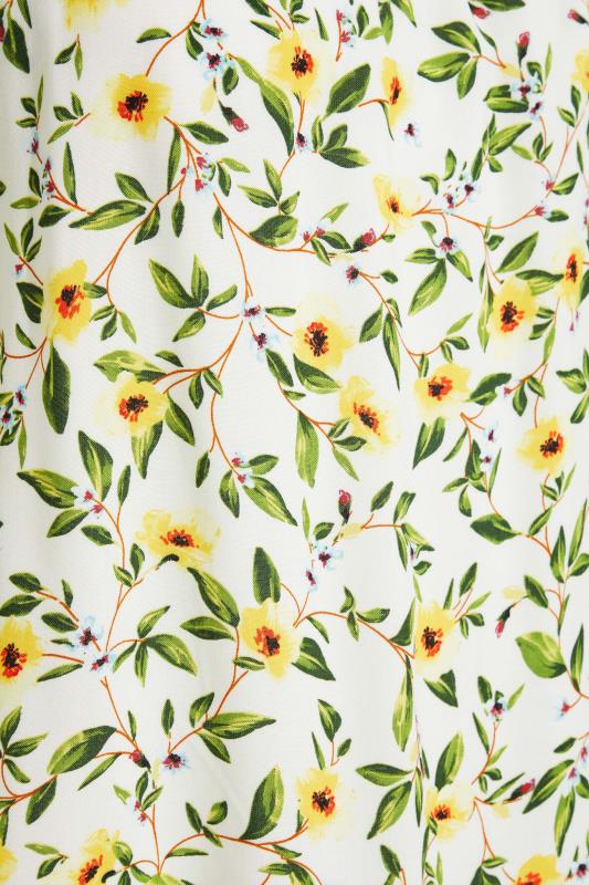 Petite White Ivory Floral Print Gypsy Detail Top | PixieGirl 5