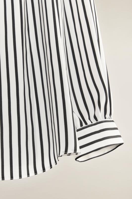 EVANS Plus Size Black & Ivory White Striped Blouse | Evans 8
