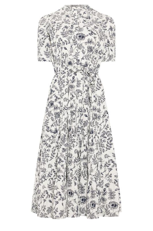 PixieGirl Petite Women's White Floral Cotton Tiered Maxi Dress | PixieGirl 5