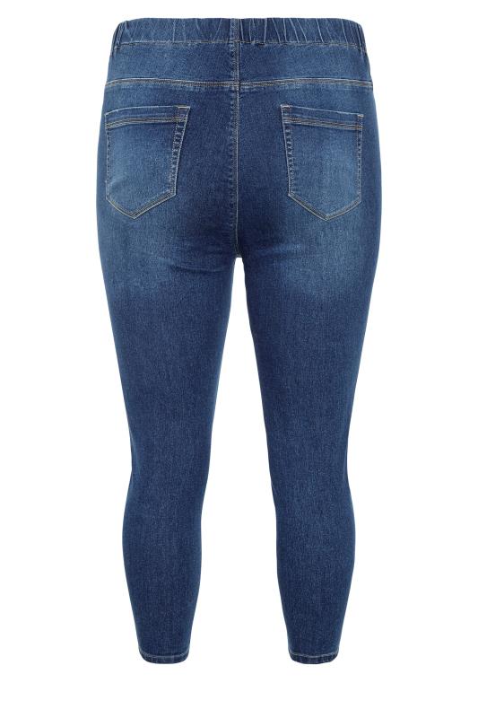 YOURS FOR GOOD Curve Indigo Blue Extreme Ripped Cropped JENNY Jeggings 6