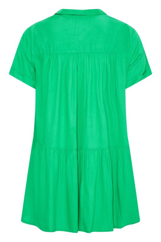 Plus Size Bright Green Tiered Smock Shirt | Yours Clothing  7