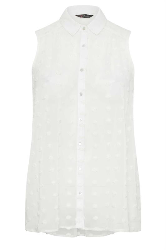YOURS Plus Size White Sleeveless Shirt | Yours Clothing 5