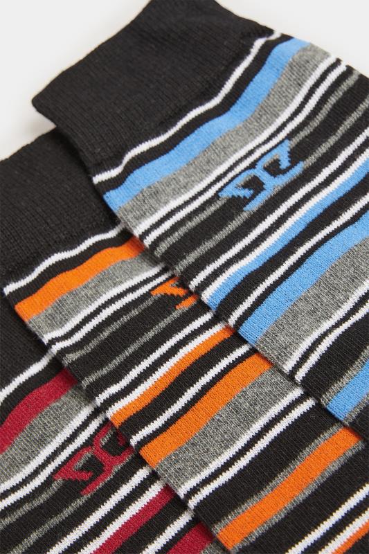 D555 3 PACK Blue & Orange Stripe Socks | BadRhino  4