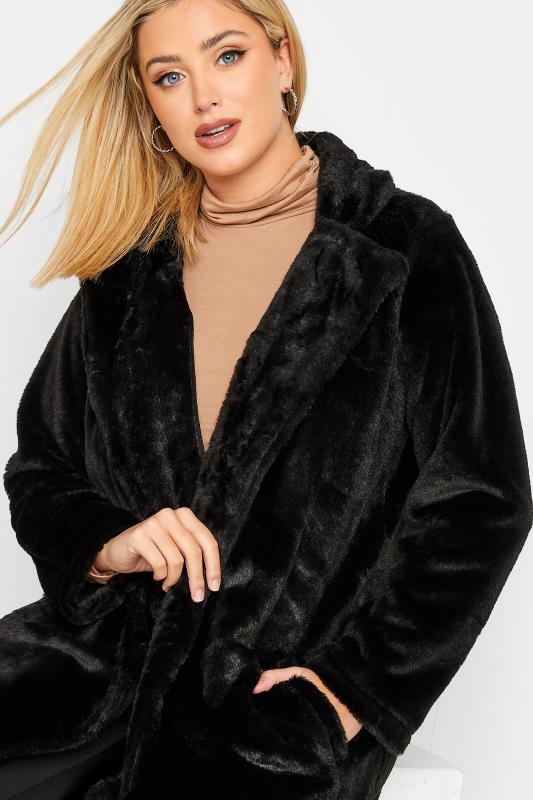 YOURS Plus Size Curve Black Faux Fur Coat | Yours Clothing  4