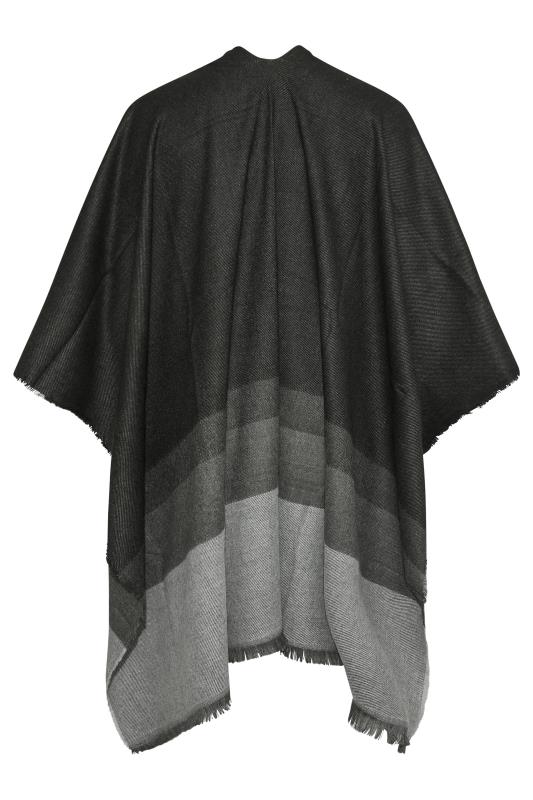 Black Ombre Stripe Knitted Wrap Shawl_BK.jpg