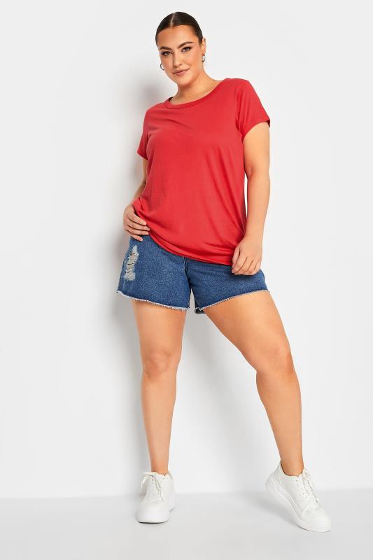 YOURS Curve Plus Size Red Essential T-Shirt | Yours Clothing  2