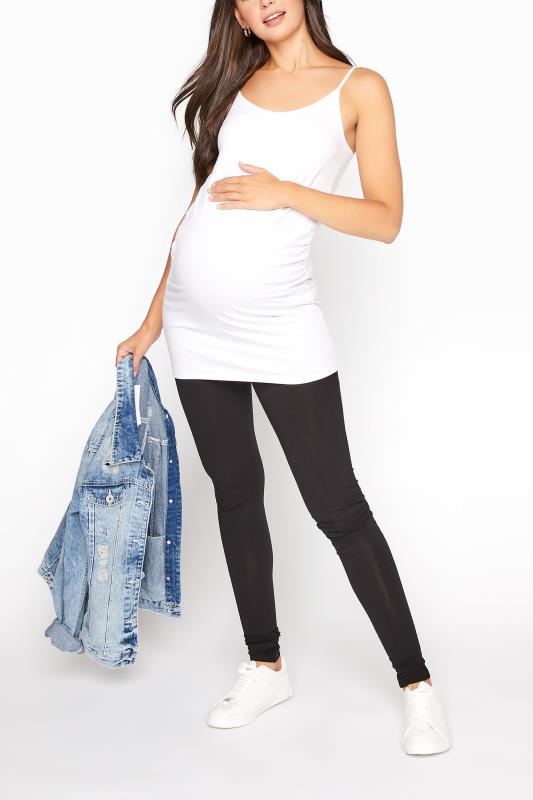 2 PACK Tall Maternity Black & White Cami Vest Tops_B.jpg