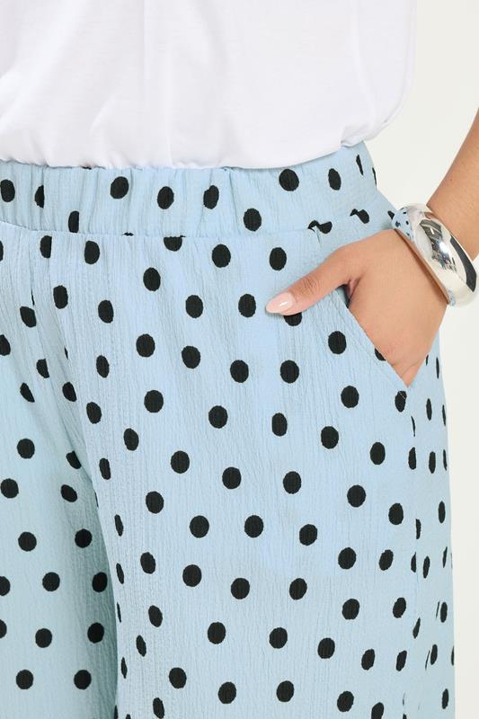 YOURS Plus Size Light Blue Polka Dot Culottes | Yours Clothing 4