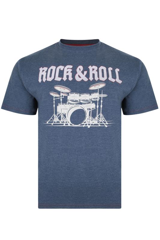 KAM Big & Tall Blue Rock & Roll Print T-Shirt 2