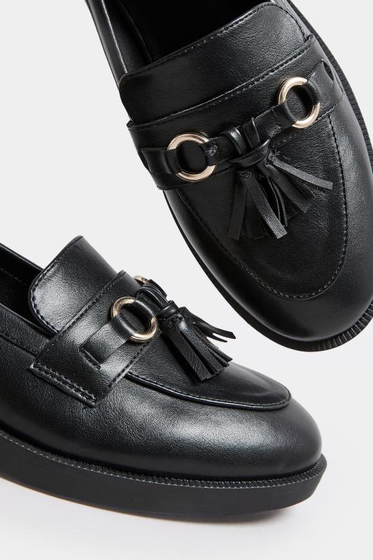 Black Tassel Detail Loafers In Extra Wide EEE Fit | Yours Clothing 5