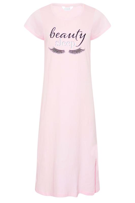 Petite Pink 'Beauty Sleep' Slogan Maxi Nightdress | PixieGirl 6