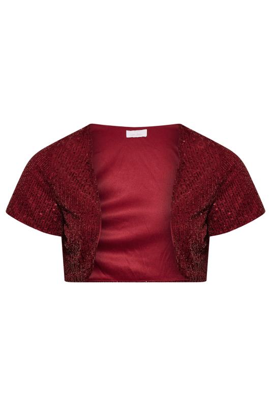 Plus Size YOURS LONDON Red Sequin Embellished Shrug Cardigan | Yours Clothing 6