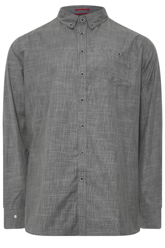 D555 Big & Tall Charcoal Grey Long Sleeve Shirt | BadRhino 3