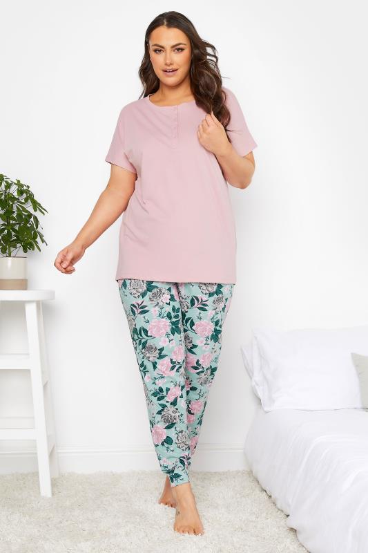 YOURS Plus Size Pink Scoop Placket Pyjama Top | Yours Clothing 2