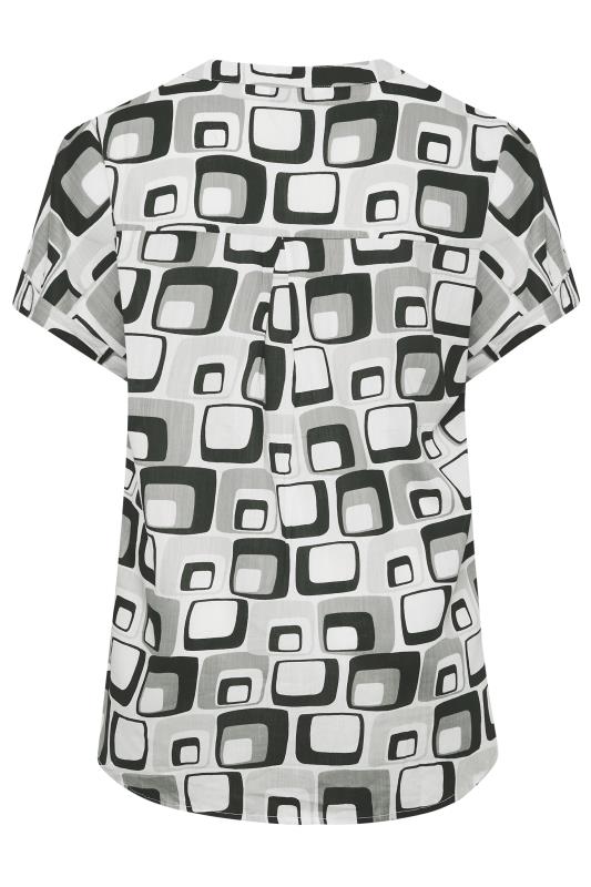 YOURS Curve Black Abstract Print Button Through Shirt | Yours Clothing 7