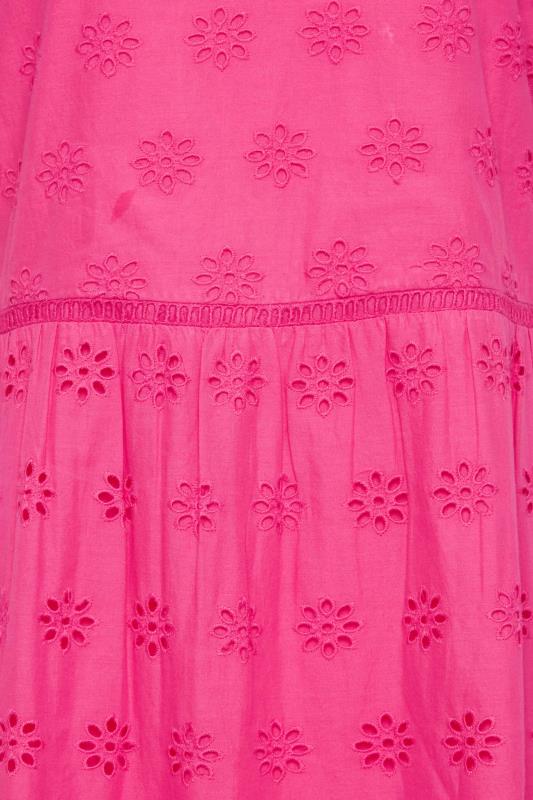 LTS Tall Women's Pink Broderie Tiered Maxi Dress | Long Tall Sally 5