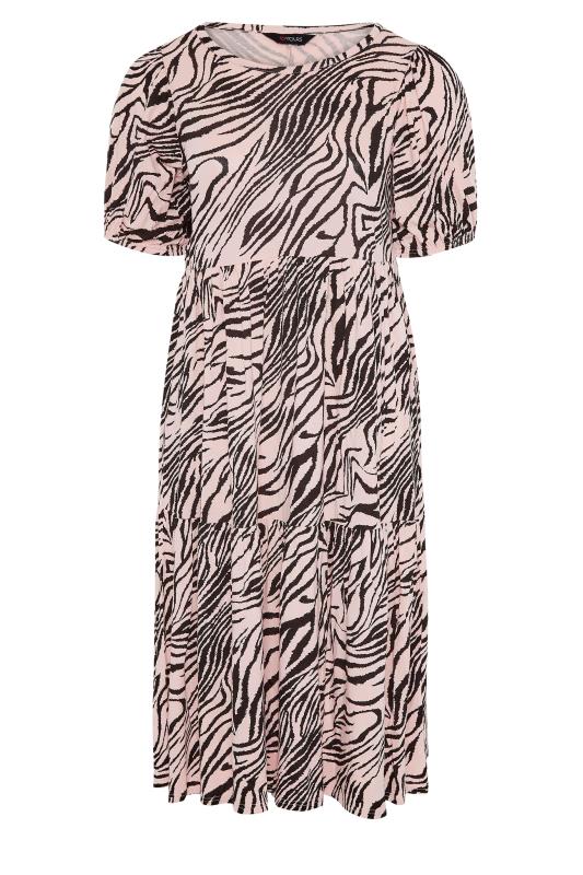 Pink Zebra Puff Sleeve Midaxi Dress_F.jpg