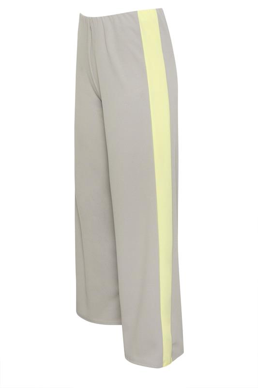 PixieGirl Petite Women's Grey Side Stripe Scuba Wide Leg Trousers | PixieGirl 6
