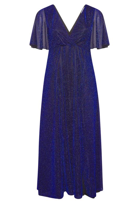 YOURS LONDON Plus Size Blue Glitter Maxi Dress | Yours Clothing 6