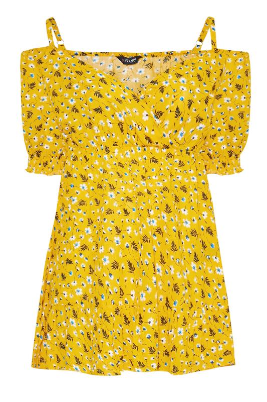 Curve Yellow Floral Cold Shoulder Top_X.jpg