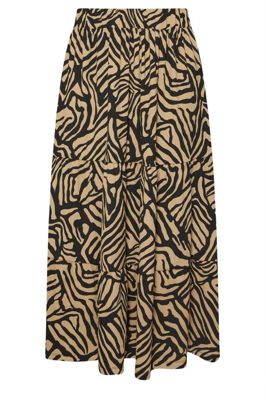 YOURS Plus Size Beige Brown Abstract Print Maxi Skirt | Yours Clothing 5
