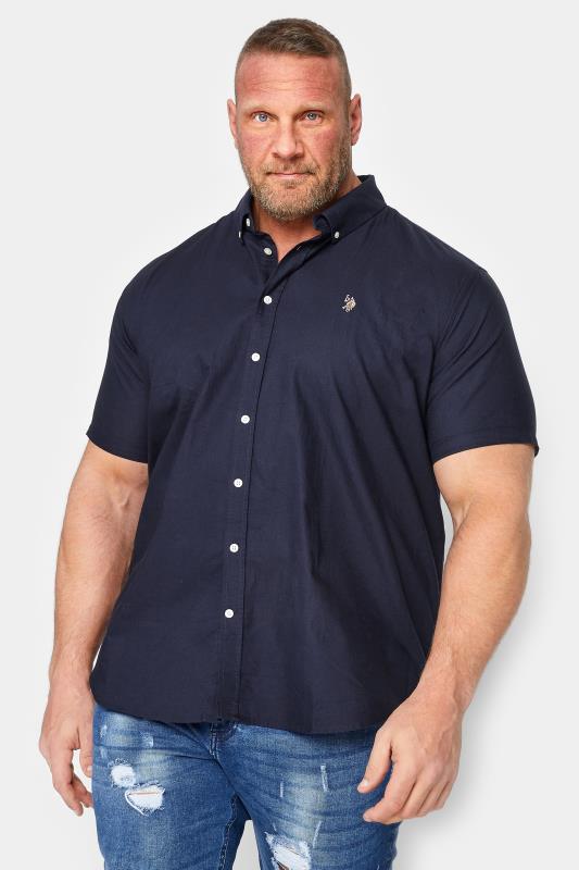 Men's  U.S. POLO ASSN. Big & Tall Navy Blue Short Sleeve Shirt
