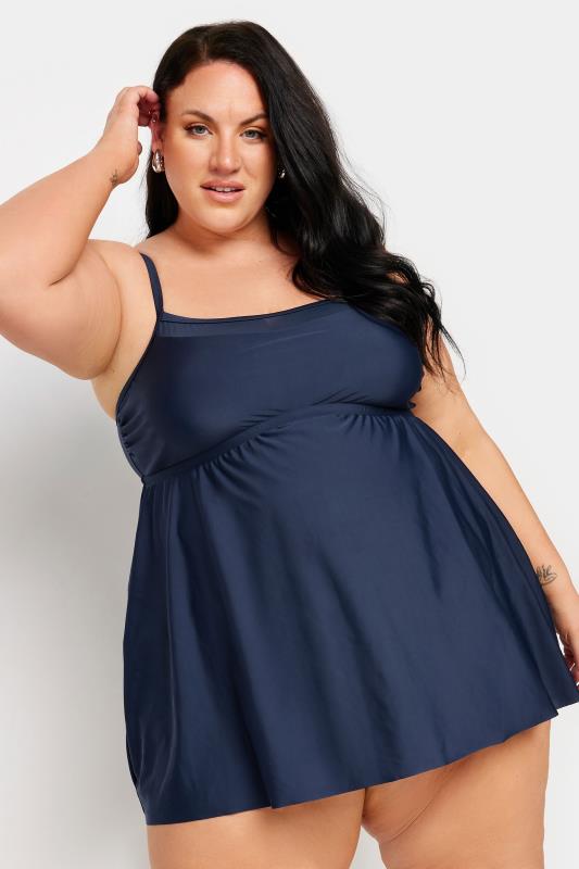 YOURS Plus Size Navy Blue Swimdress | Yours Clothing 1